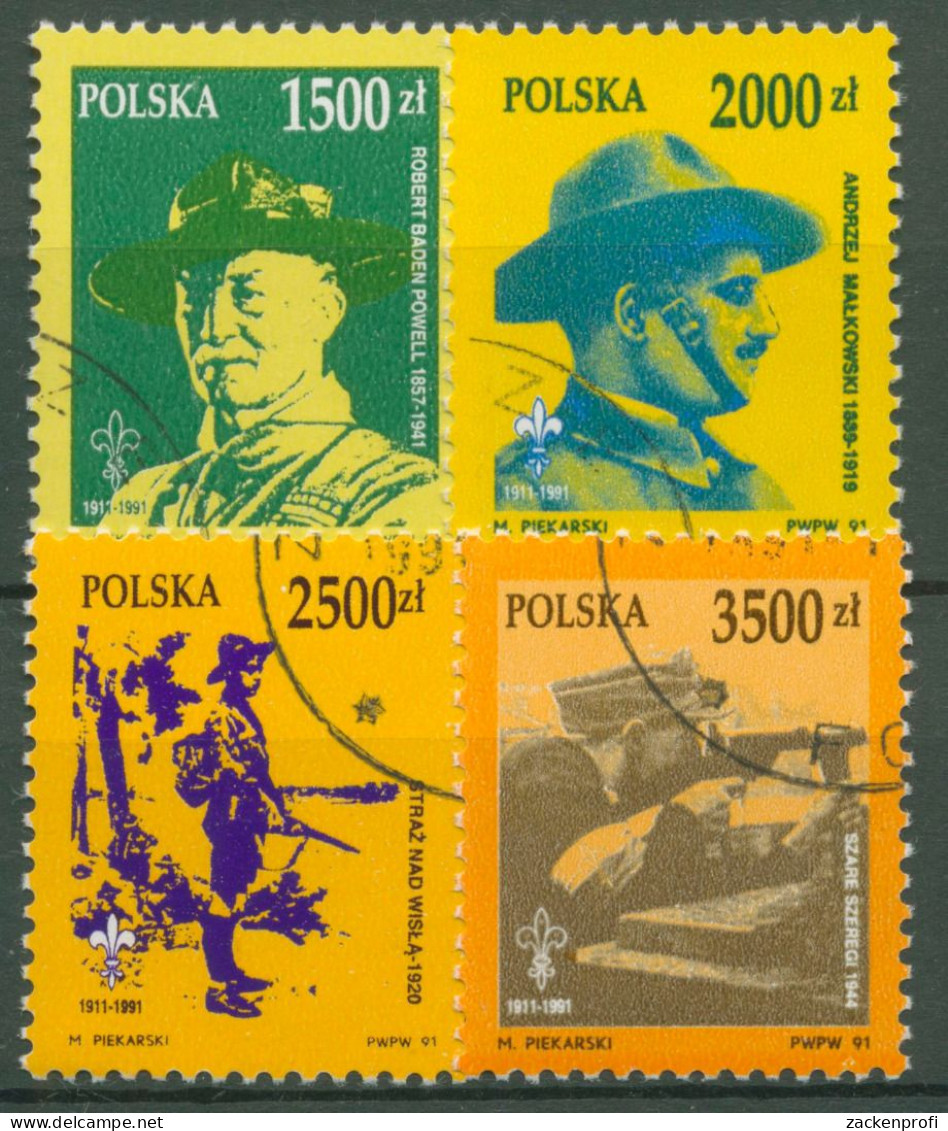 Polen 1991 Pfadfinder 3357/60 Gestempelt - Used Stamps