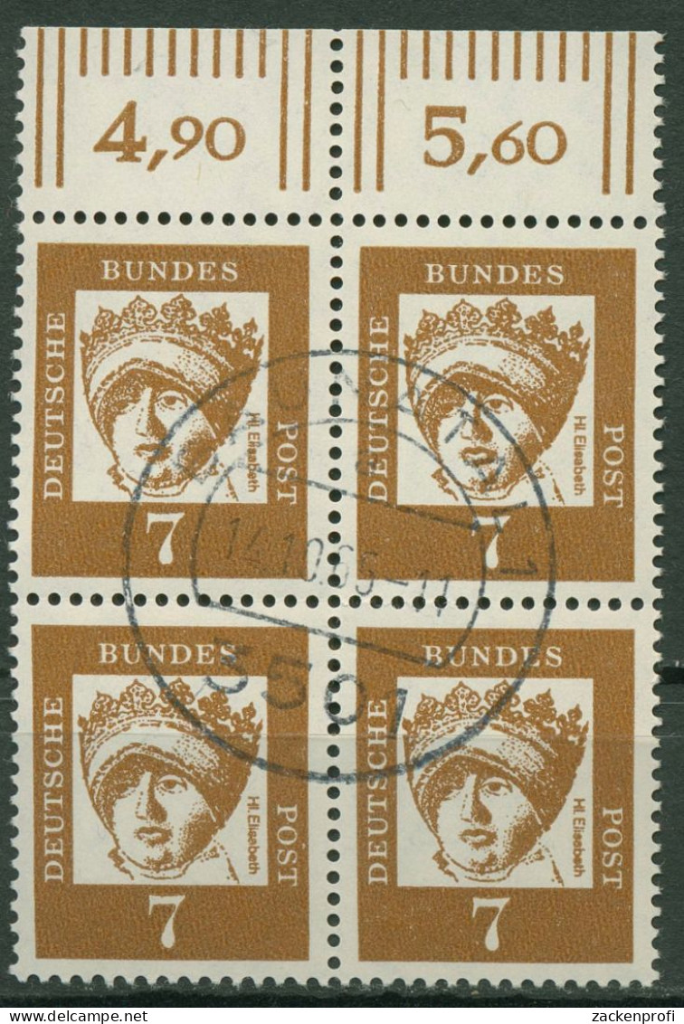 Bund 1961 Bedeutende Deutsche Mit Oberrand 348 Y W OR 4er-Block Gestempelt - Used Stamps