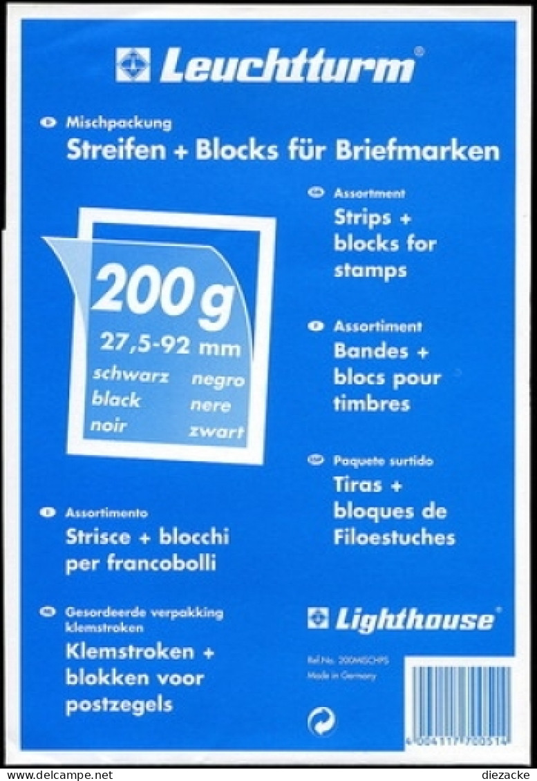 Leuchtturm 70 Klemmstreifen Kiloware 200g Schwarz 328199 Neuware ( - Schutzhüllen