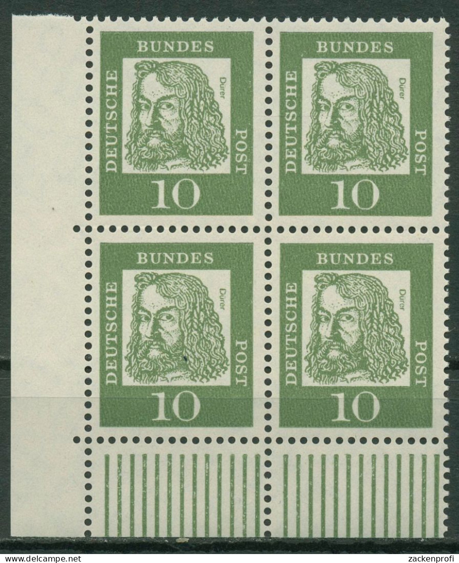 Bund 1961 Bedeutende Deutsche 350 Y W UR 4er-Block Ecke 3 Postfrisch - Unused Stamps