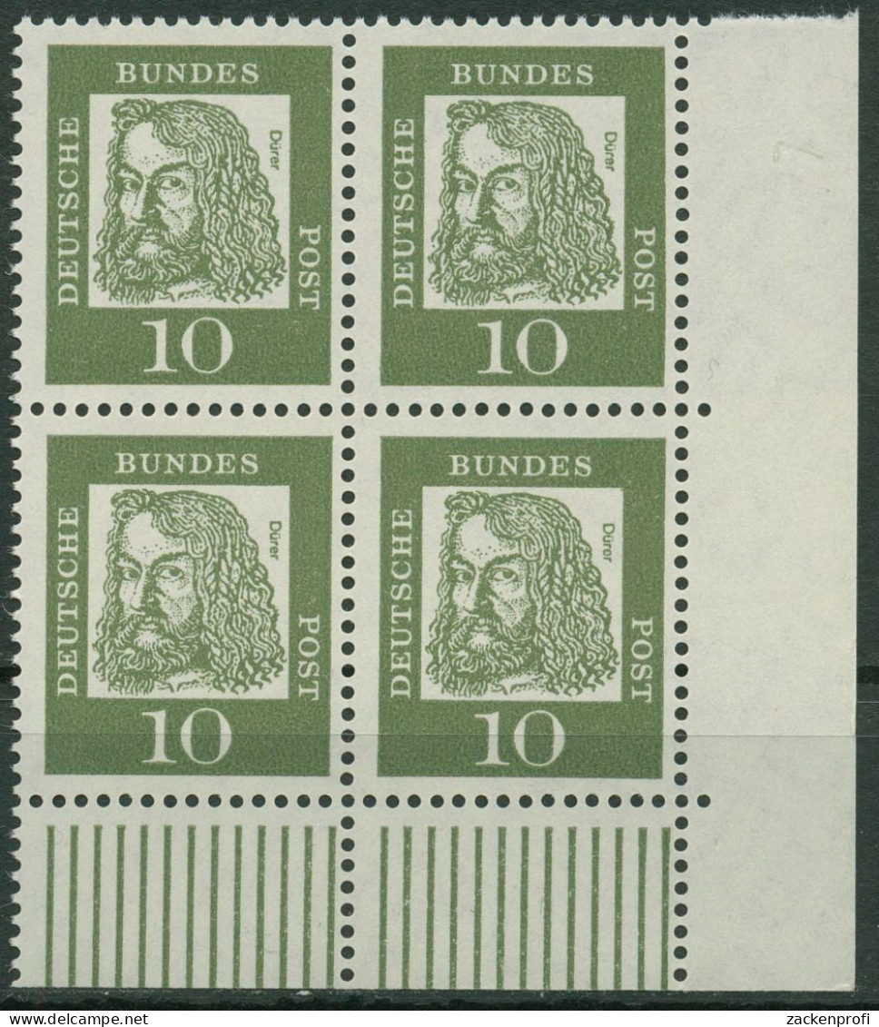 Bund 1961 Bedeutende Deutsche 350 Y W UR 4er-Block Ecke 4 Postfrisch - Unused Stamps
