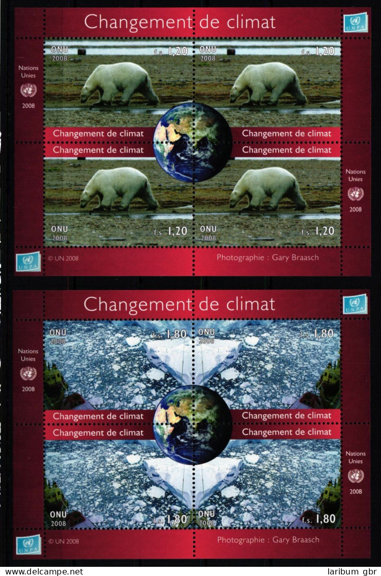 UNO Wien Block 24, 25 Postfrisch Als Blocksatz Klimaänderung #KR897 - Autres & Non Classés