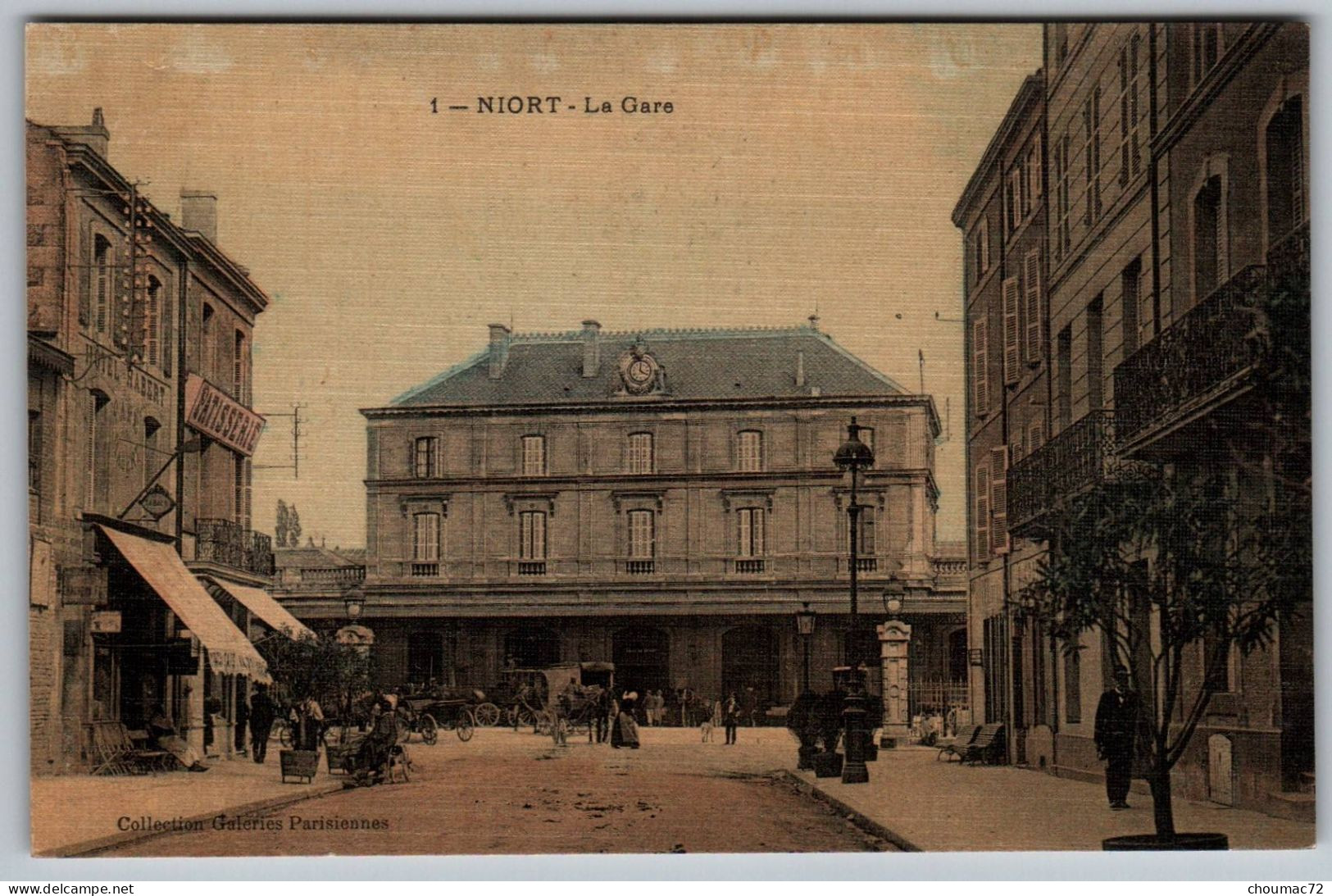 (79) 061, Niort, Collection Galeries Parisiennes Colorisée Toilée 1, La Gare - Niort