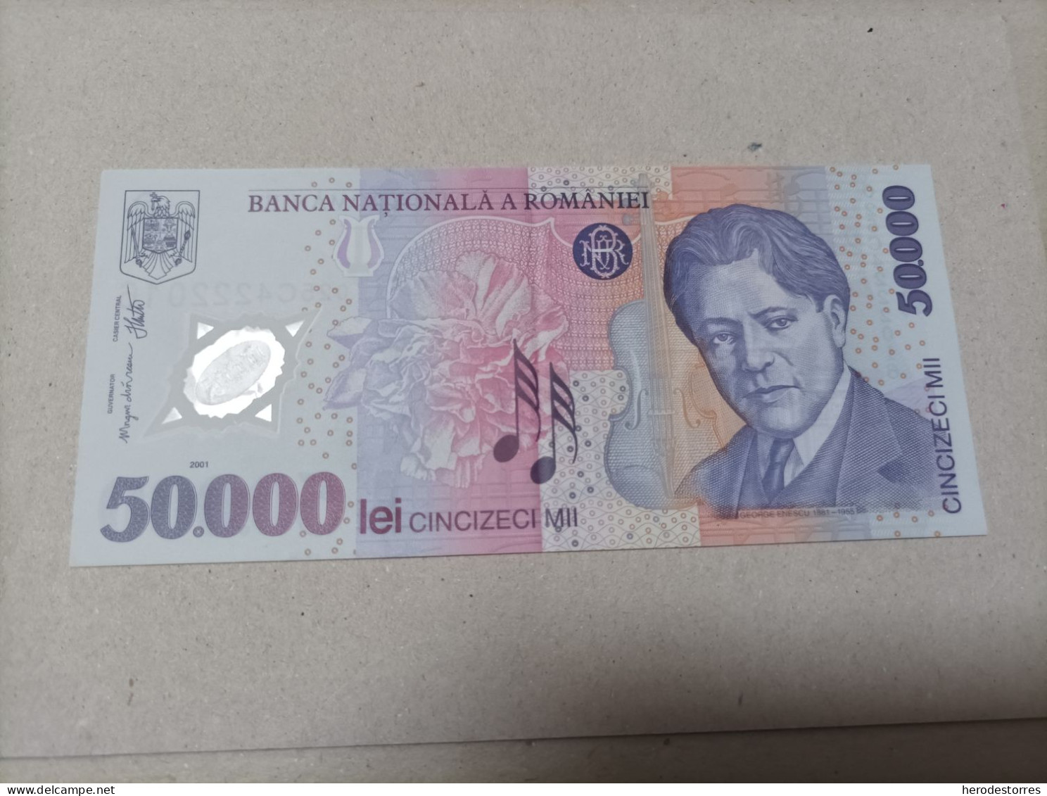 Billete Rumania, 50000 Lei, Año 2001, AUNC - Rumania