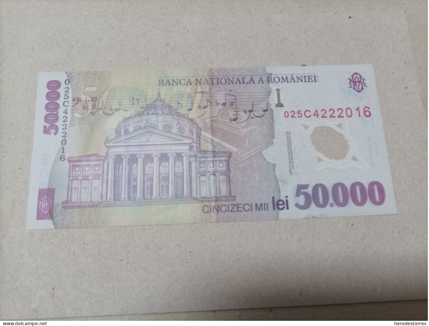 Billete Rumania, 50000 Lei, Año 2001, AUNC - Rumania