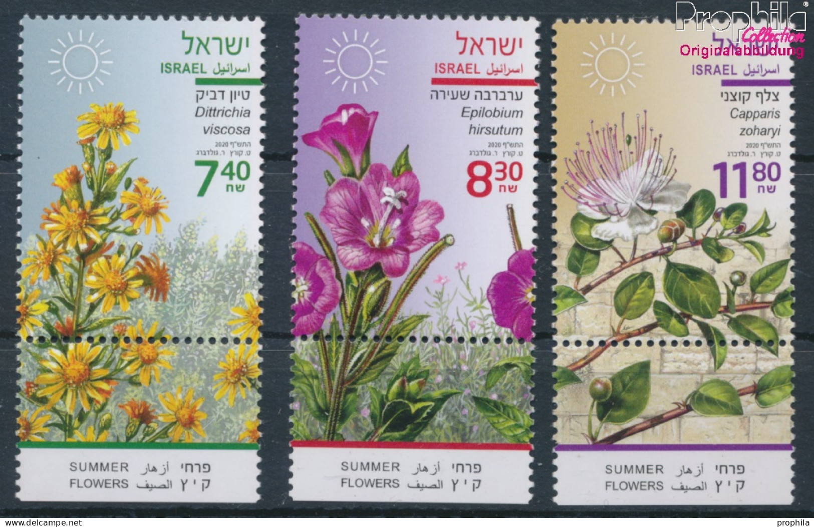 Israel 2731-2733 Mit Tab (kompl.Ausg.) Postfrisch 2020 Sommerblumen (10348713 - Unused Stamps (with Tabs)