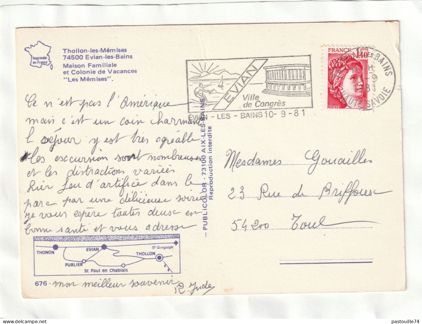 CPM. 15 X 10,5  -  THOLLON-LES-MEMISES  -  Maison Familiale Et Colonie De Vacances  " Les  Mémises " - Thollon