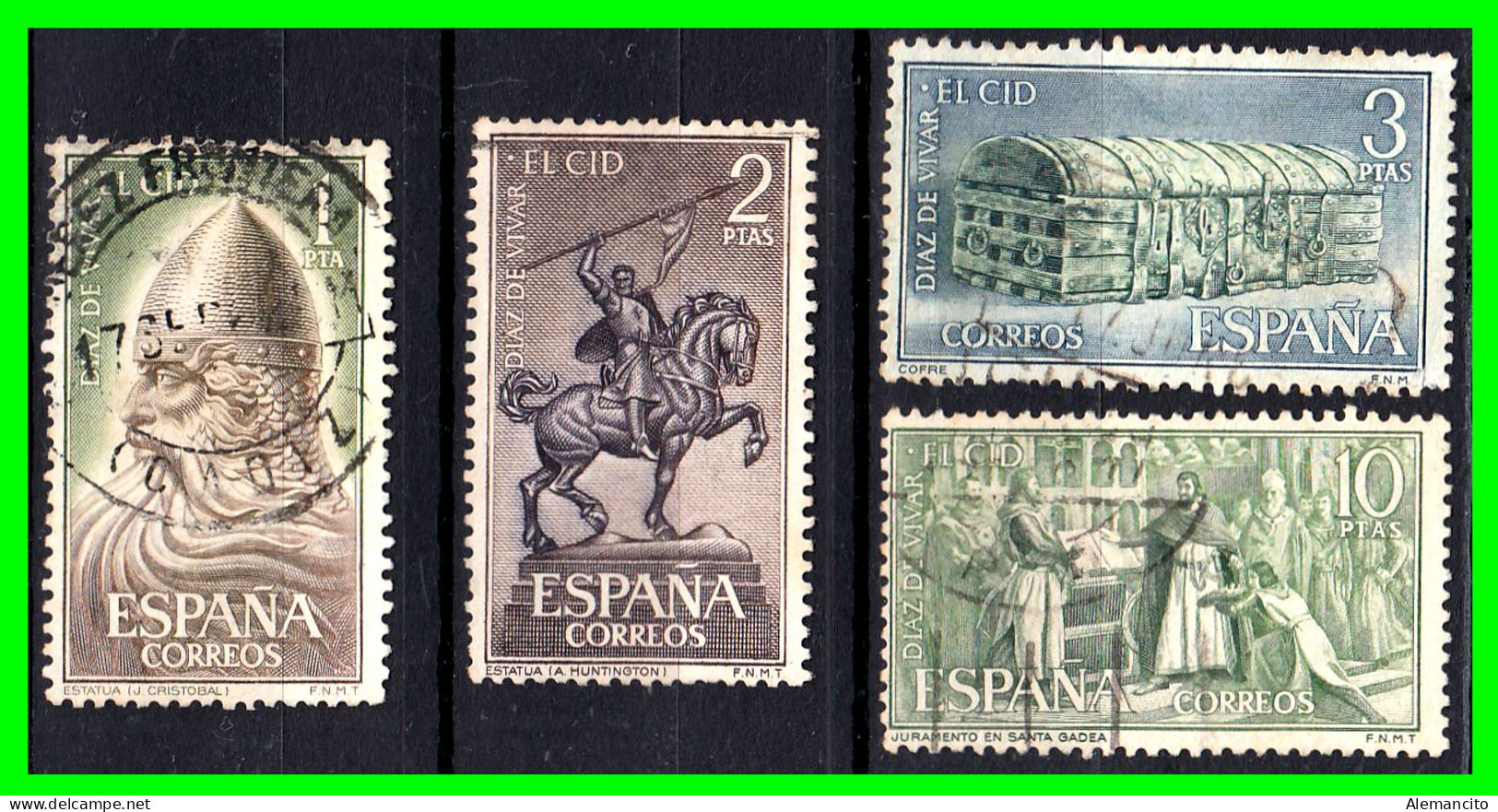 ESPAÑA SELLOS AÑO 1962   - RODRIGO DIAZ DE VIVAR  – SERIE - - Used Stamps