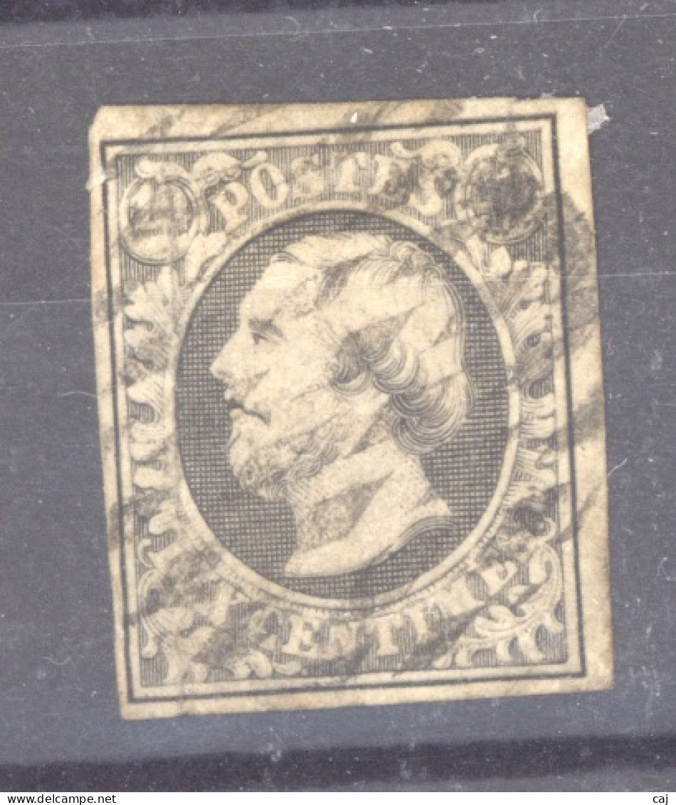 Luxembourg  :  Mi  1c  (o)  Schwarz - 1852 Willem III