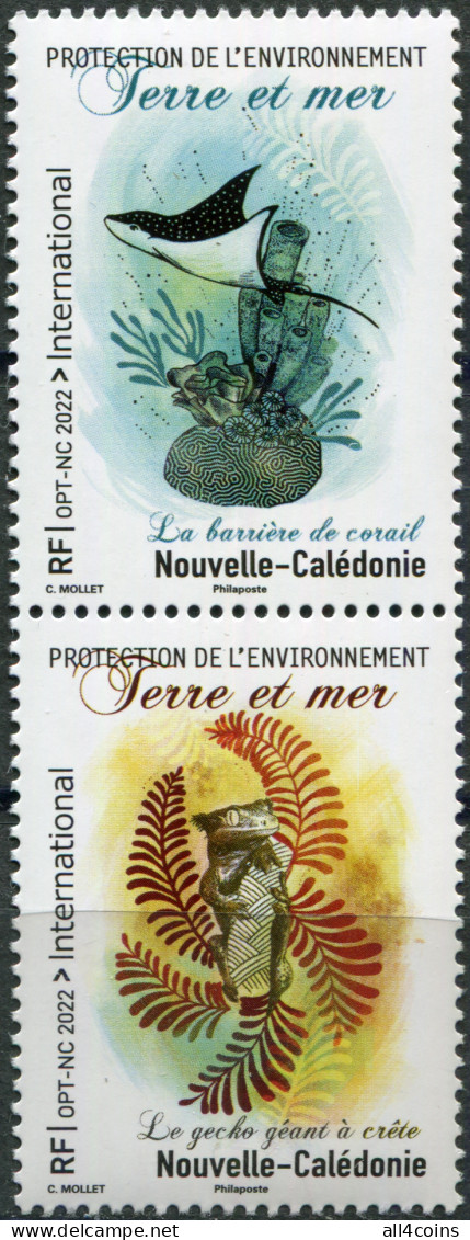 New Caledonia 2022. Environmental Protection (MNH OG) Block With Designed Fields - Nuevos