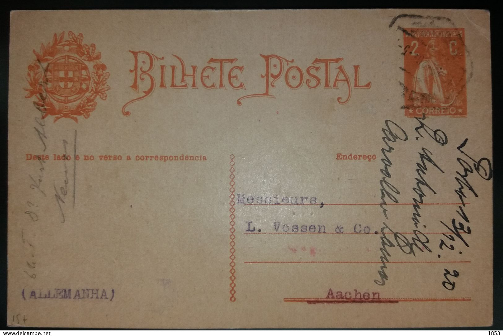 TIPO CERES - REPICADO - R.ANTONIO DE CARVALHO LAMAS - PORTO - Postal Stationery