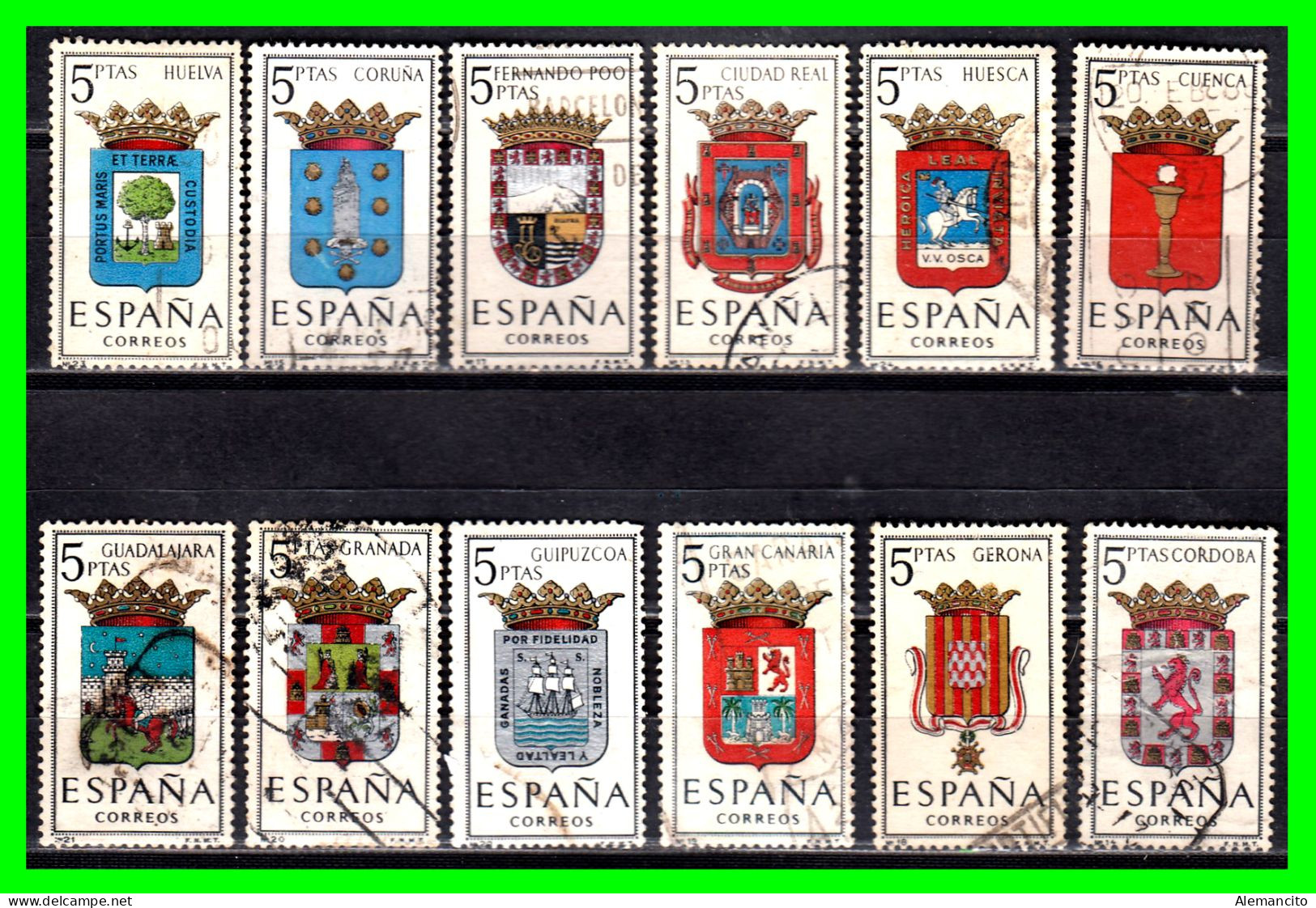 ESPAÑA SELLOS AÑO 1962   - ESCUDOS DE LAS CAPITALES DE PROVINCIAS ESPAÑOLAS  – SERIE - - Oblitérés