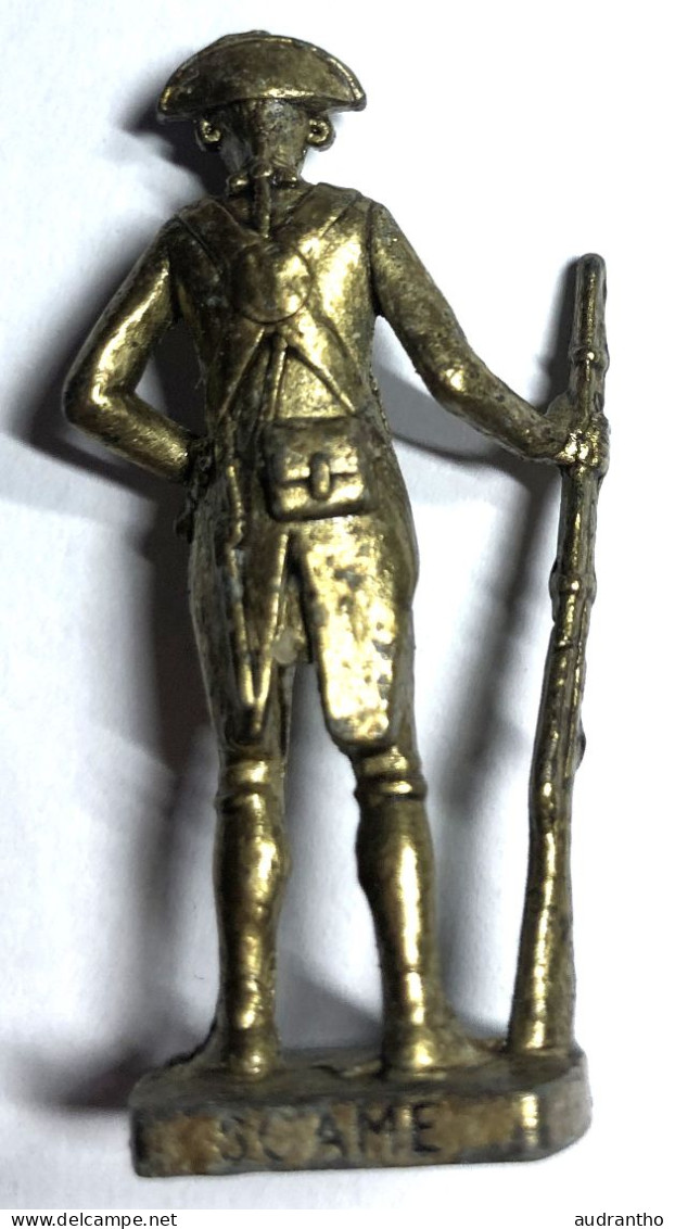 Figurine Soldat En Métal Doré Des USA 1776 - Kinder Années 80 - Zinnsoldaten