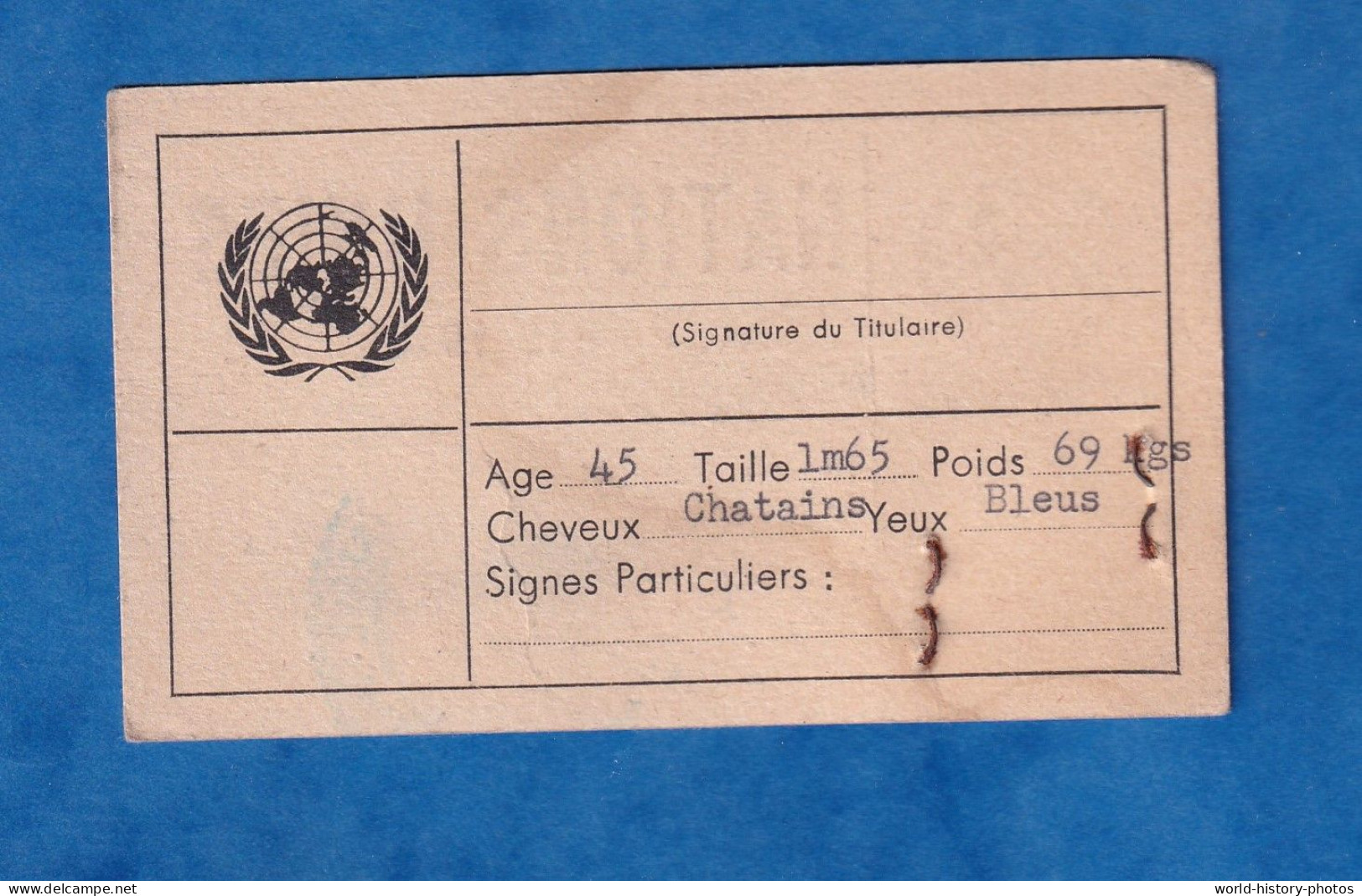 Carte Ancienne Des NATIONS UNIES Délivrée Par Maria Glass - PARIS , 1948 - Monsieur Guy SENEZ Ingénieur - Documents Historiques