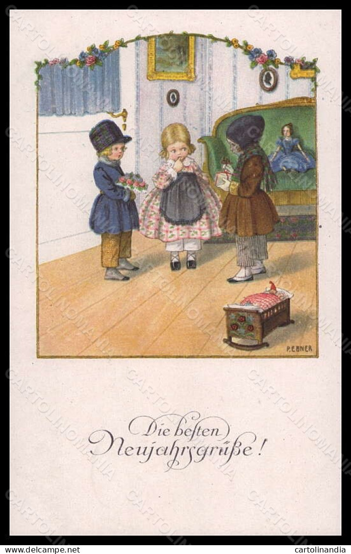 Artist Signed Pauli Ebner Children Doll MM Vienne 1202 Postcard VK5763 - Autres & Non Classés