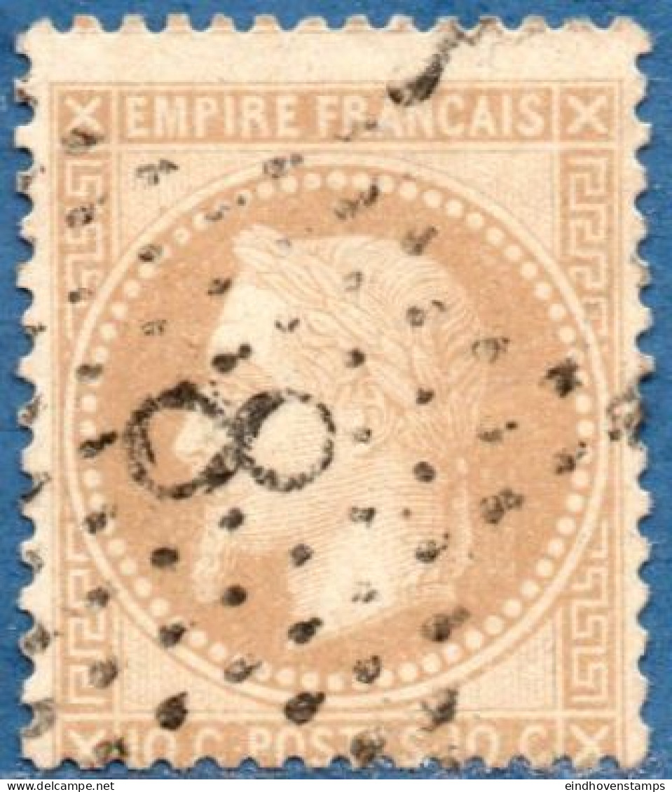 France 1862 10 C Cancelled Paris Star 8, Rue D'Antin - 1863-1870 Napoléon III Lauré