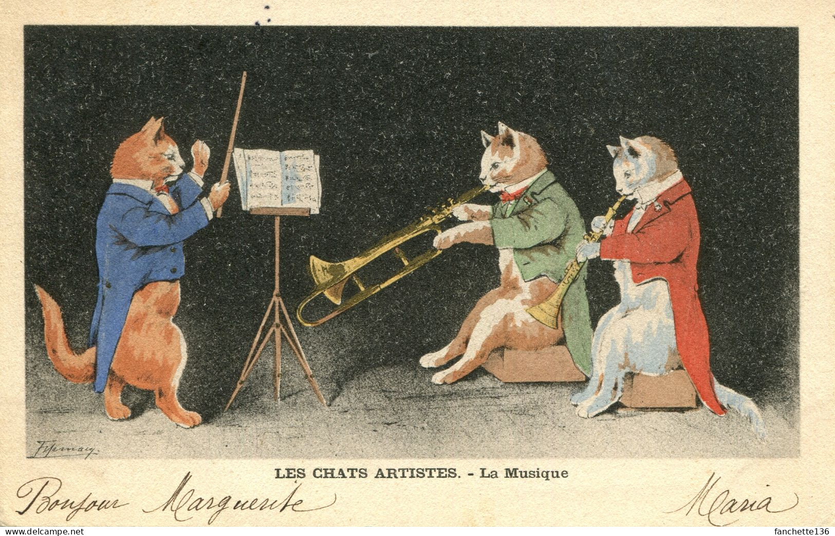 Chat; Chats; Illustrateur  Espinasse; Les Chats Artistes - La Musique - Gatos