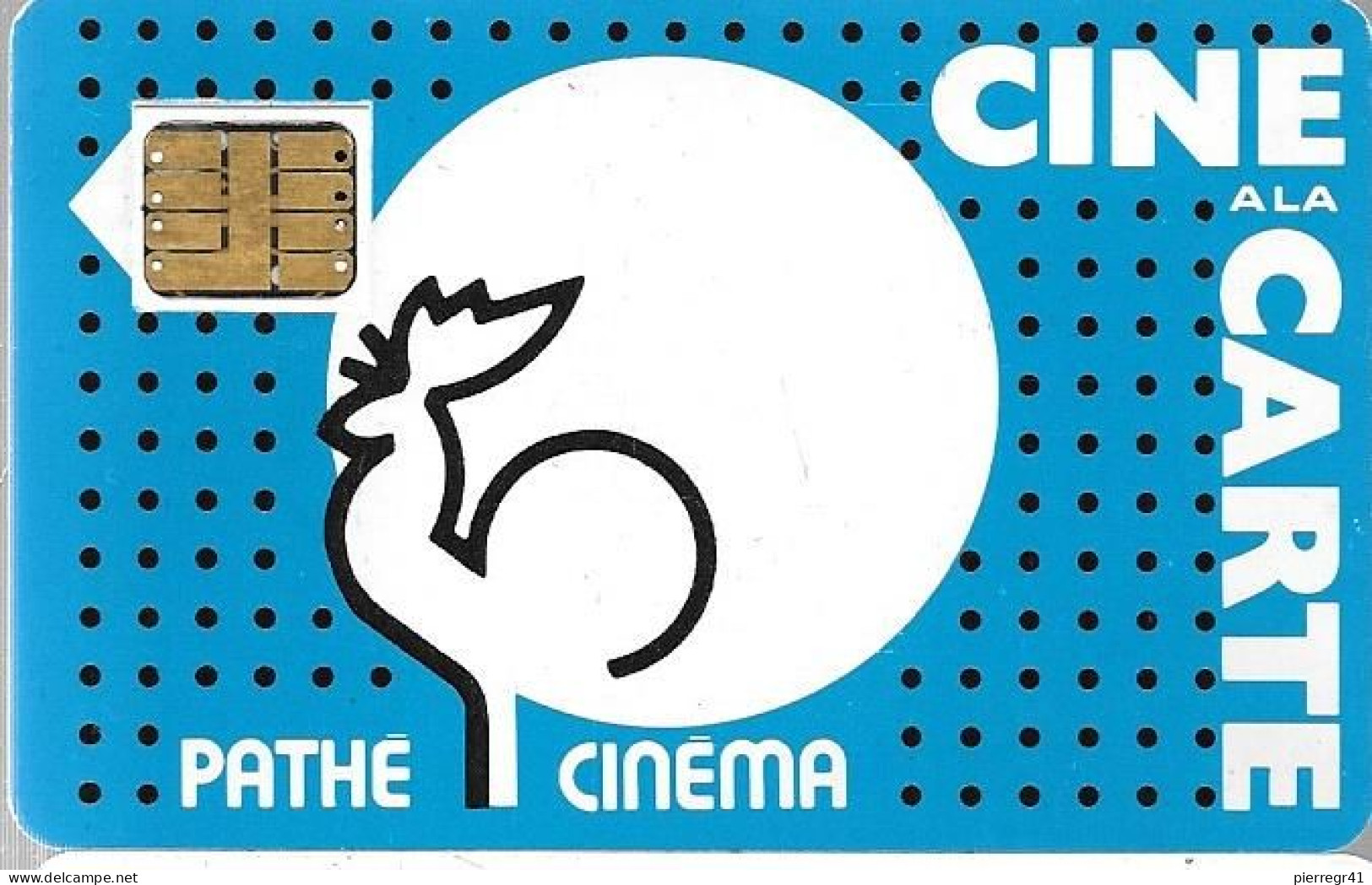 CARTE²°-FR- CINEMA-CINE-PATHE-SC3-COQ BLEU FOND POINTILLE-Sans N° Série--TBE /RARE - Cinécartes