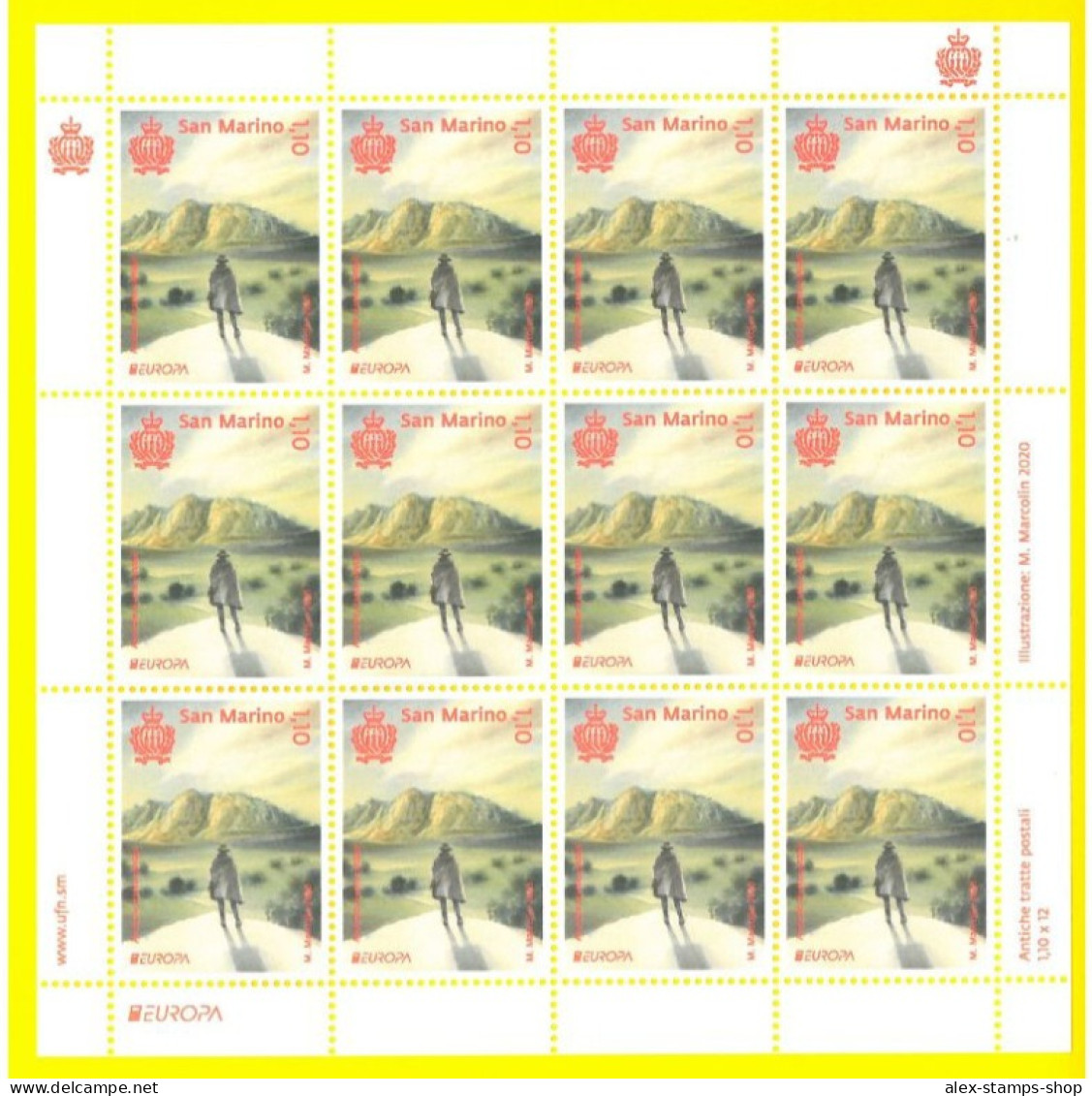 SAN MARINO 2020 Minifogli EUROPA Antiche Tratte Postali - NEW SHEET - Blocks & Sheetlets