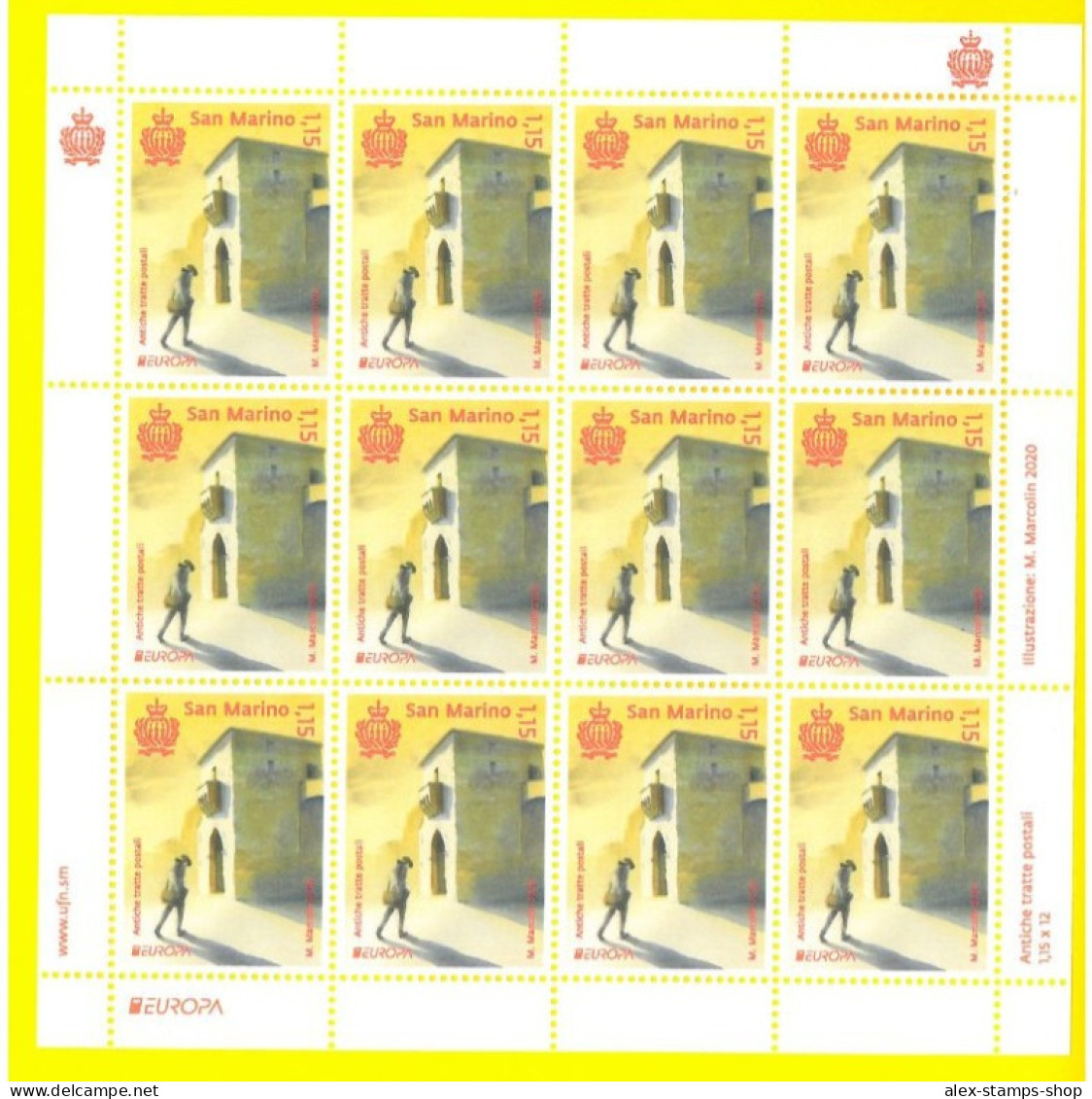 SAN MARINO 2020 Minifogli EUROPA Antiche Tratte Postali - NEW SHEET - Blocks & Sheetlets