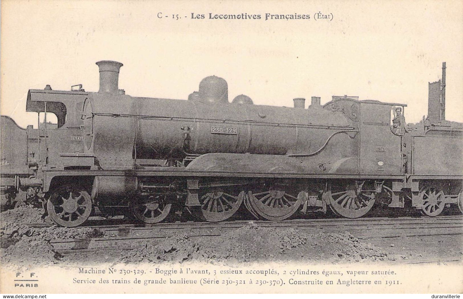 Trains - C15 - Les Locomotives Françaises (Etat) Machine N°230329 Boggie à L'avant. 1911 Edit F. Fleury Paris - Train - Treni