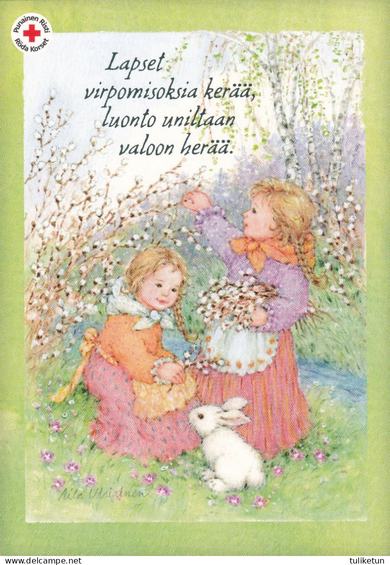 Postal Stationery - Girls Picking Up Willows - Bunny - Red Cross 2012 - Suomi Finland - Postage Paid - Ganzsachen