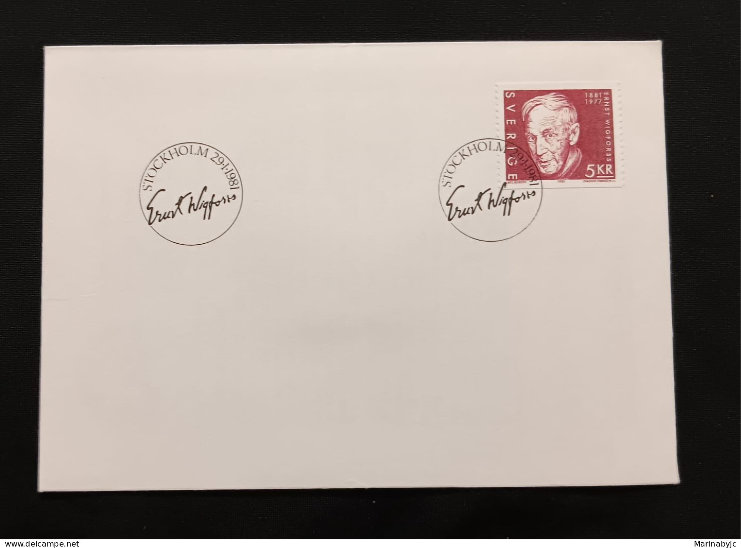 DM)1981, SWEDEN, FIRST DAY COVER, ISSUE, ERNST WIGFORSS, LINGUIST AND POLITICIAN, FDC - Other & Unclassified