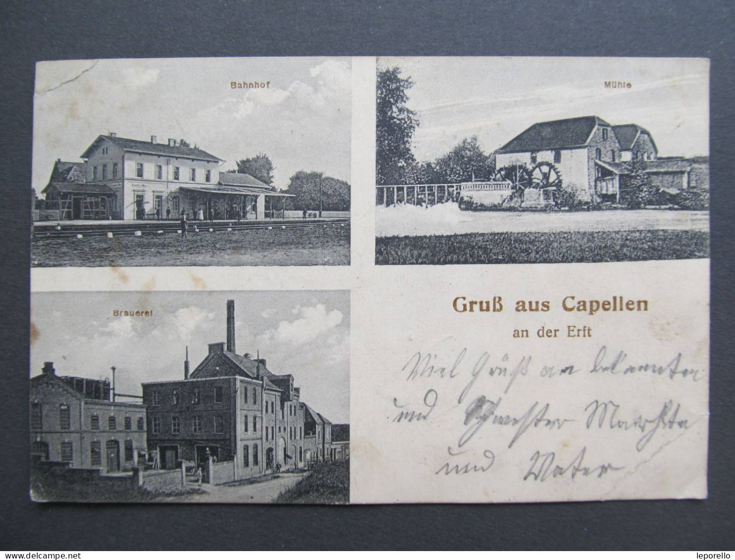AK Kapellen A.d. Erft Grevenbroich Bahnhof Brauerei Mühle Ca. 1915  /// D*59102 - Grevenbroich