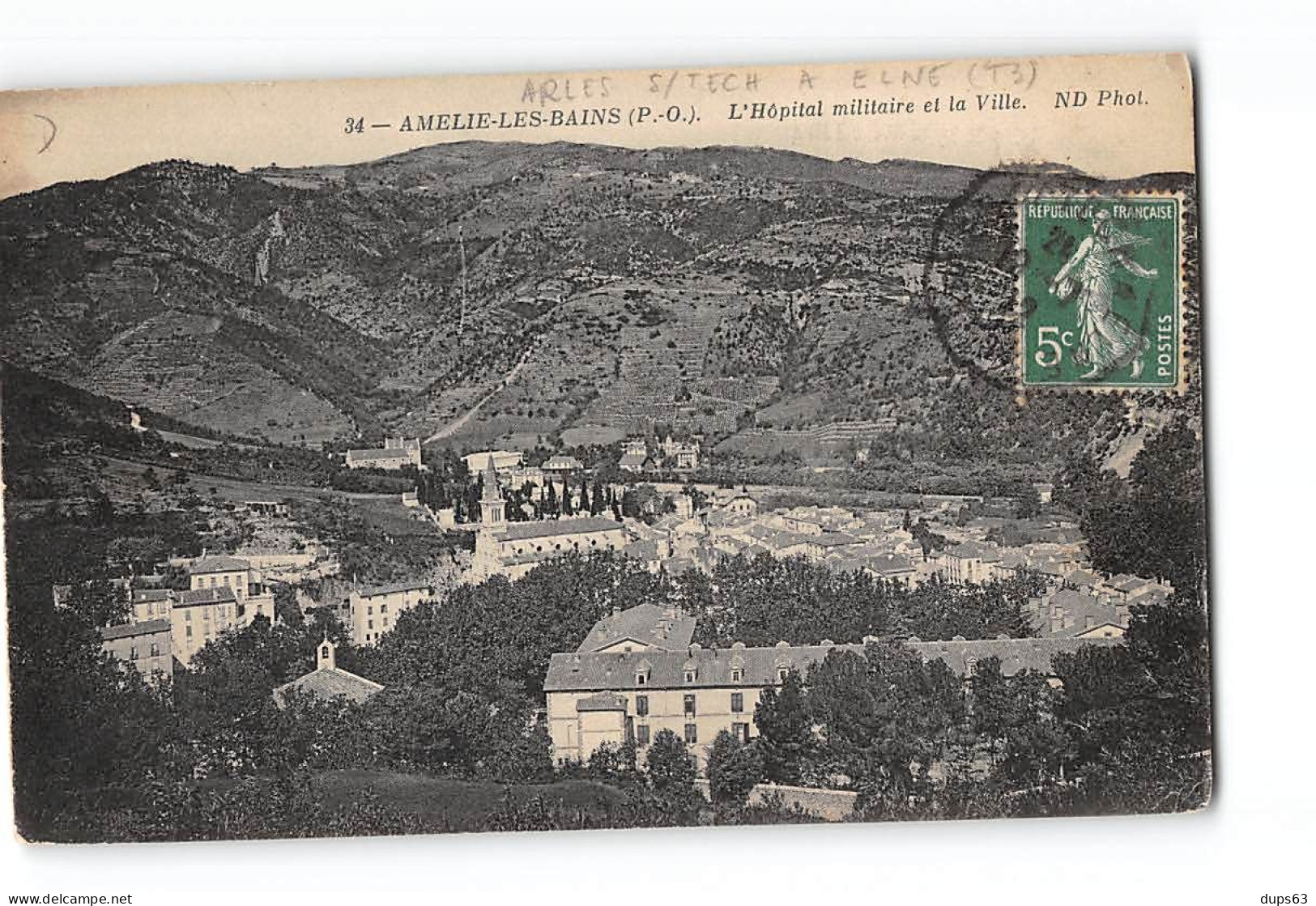 AMELIE LES BAINS - L'Hôpital Militaire Et La Ville - Très Bon état - Amélie-les-Bains-Palalda