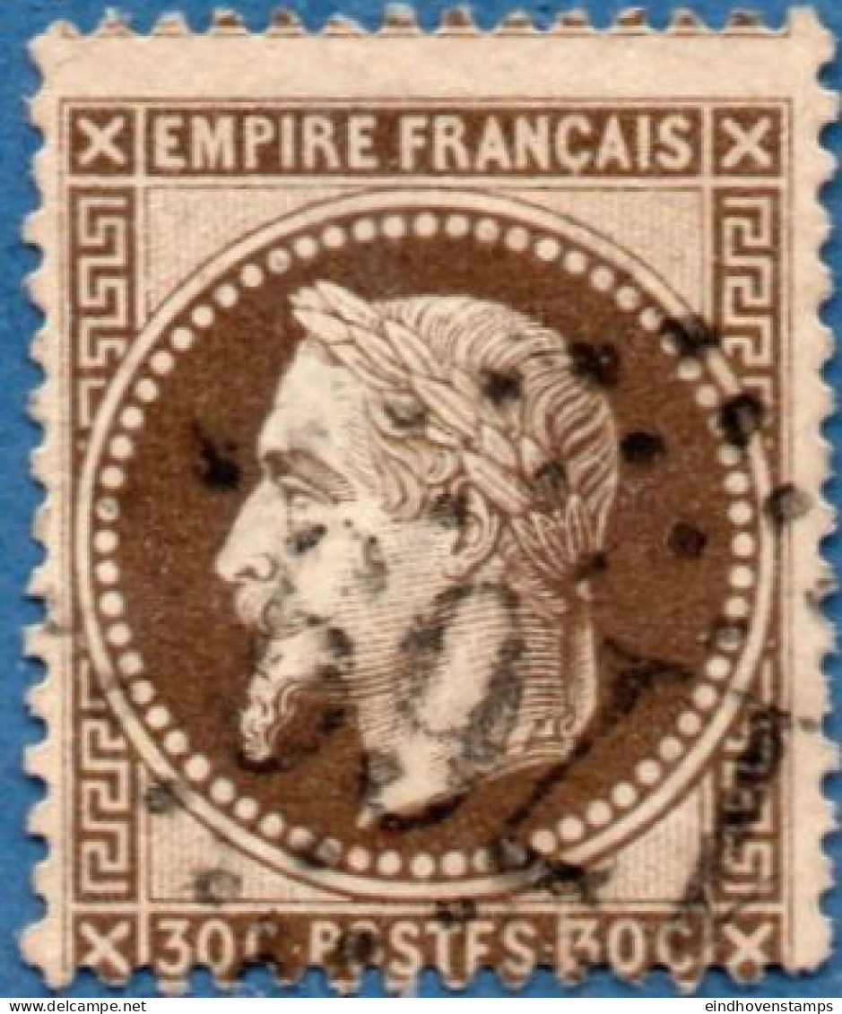 France 1862 30 C Cancelled 1769 Le Havre - 1863-1870 Napoléon III Lauré