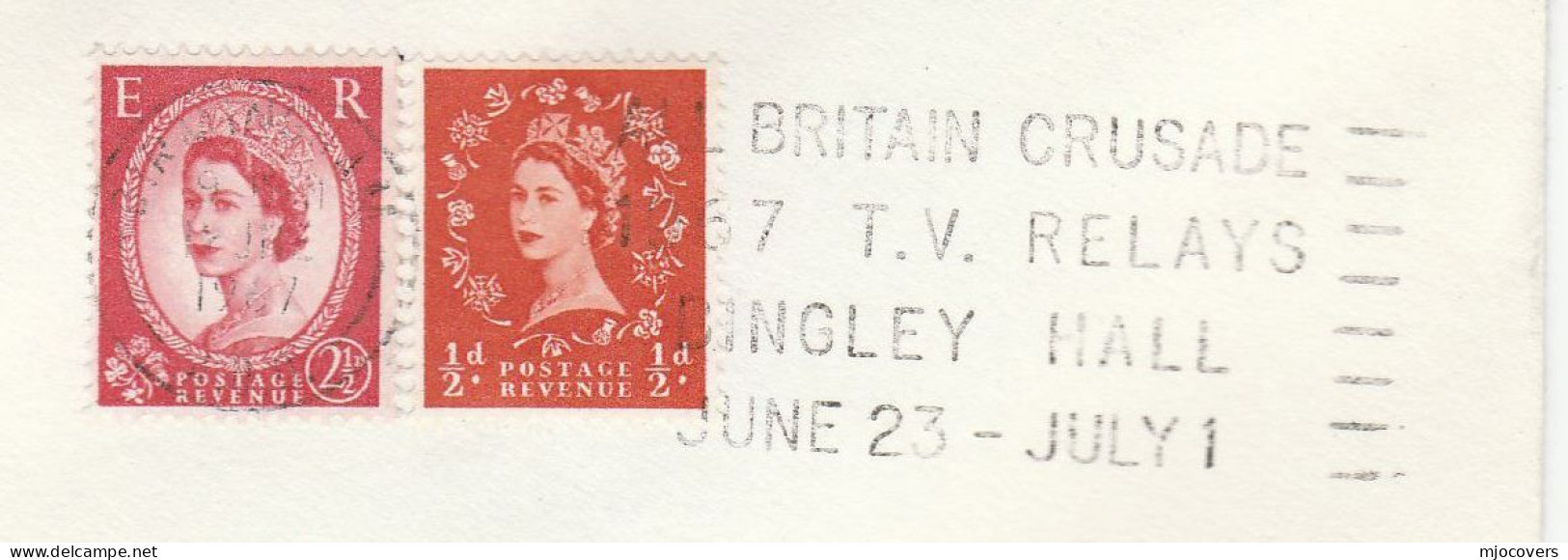 1967 Cover BINGLEY HALL TV RELAYS  All Britain CRUSADE  Birmingham SLOGAN Gb Stamps Religion Broadcasting Television - Covers & Documents