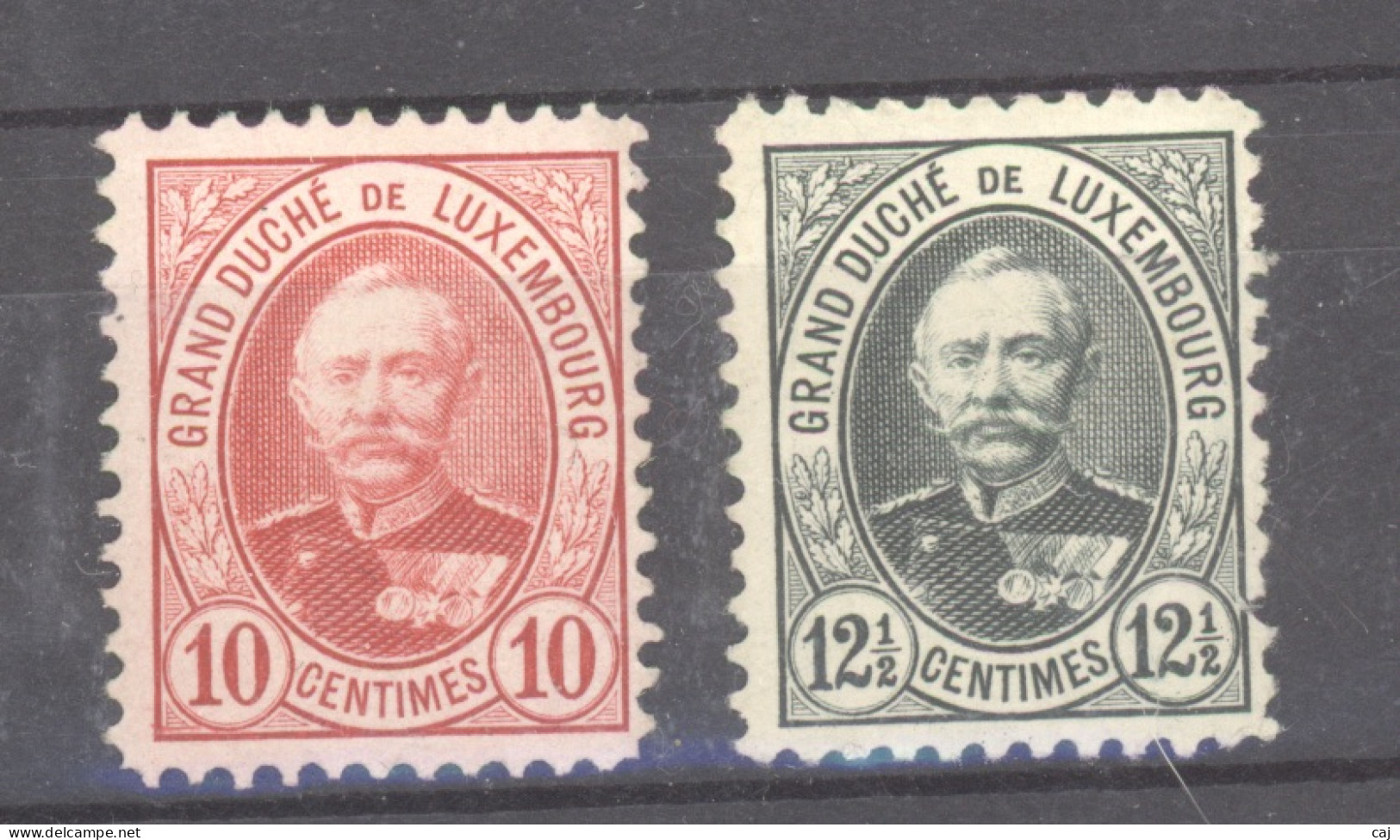 Luxembourg  :  Mi  57A-58A  * - 1891 Adolphe De Face