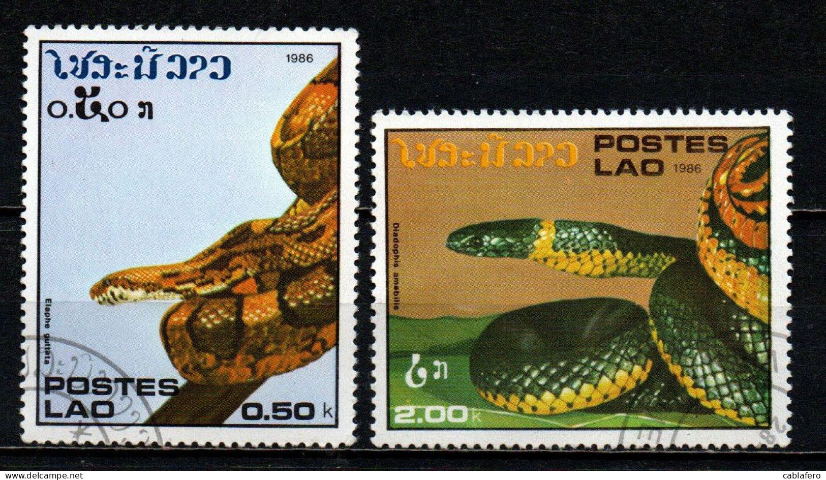 LAOS - 1986 - FAUNA - SERPENTI - USATI - Laos