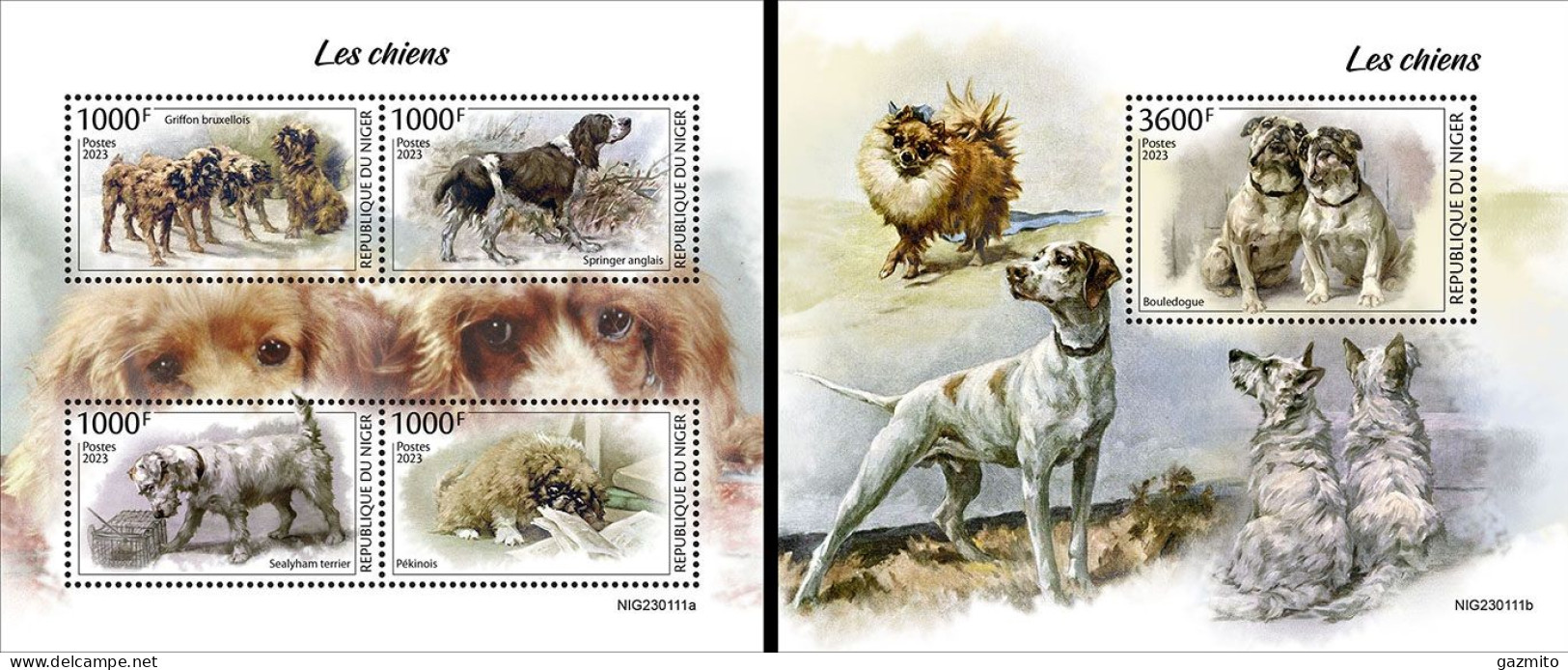 Niger 2023, Animals, Dogs, 4val In BF+BF - Niger (1960-...)