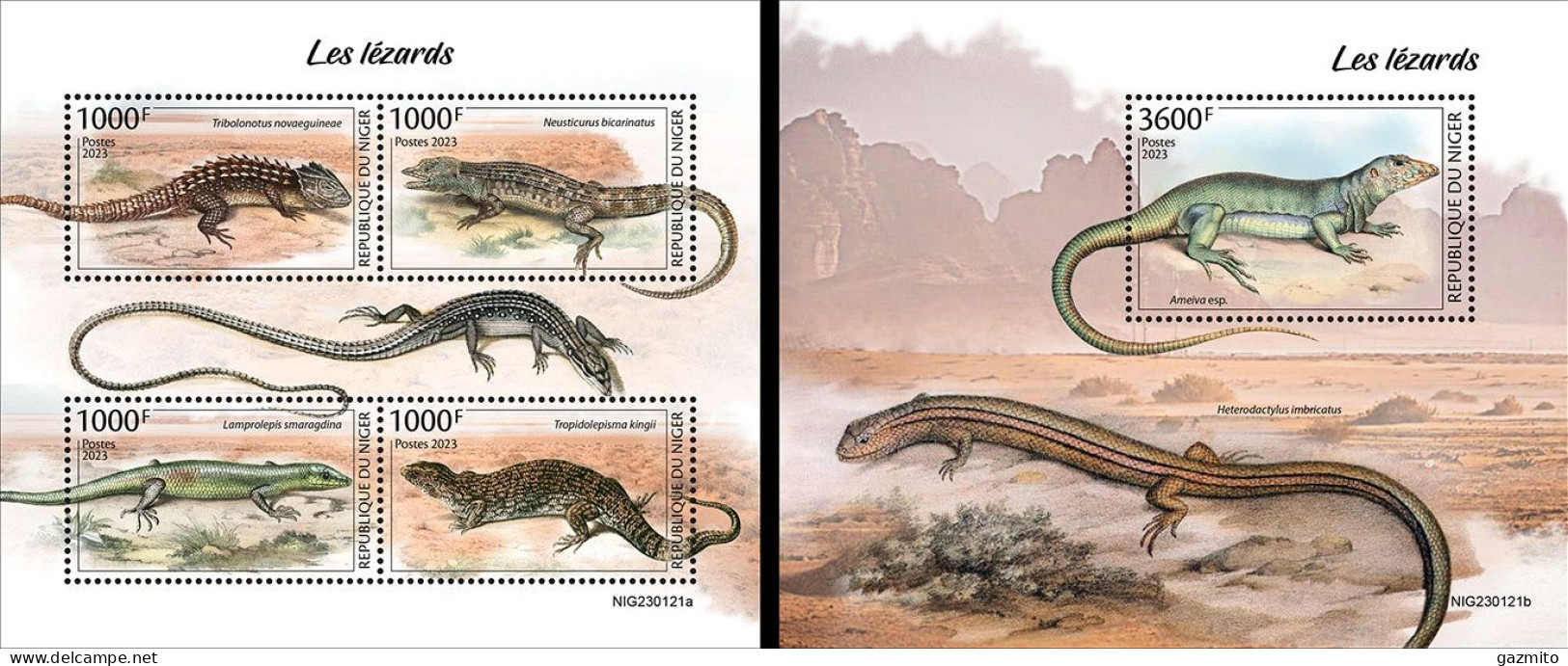 Niger 2023, Animals, Lizards, 4val In BF+BF - Niger (1960-...)