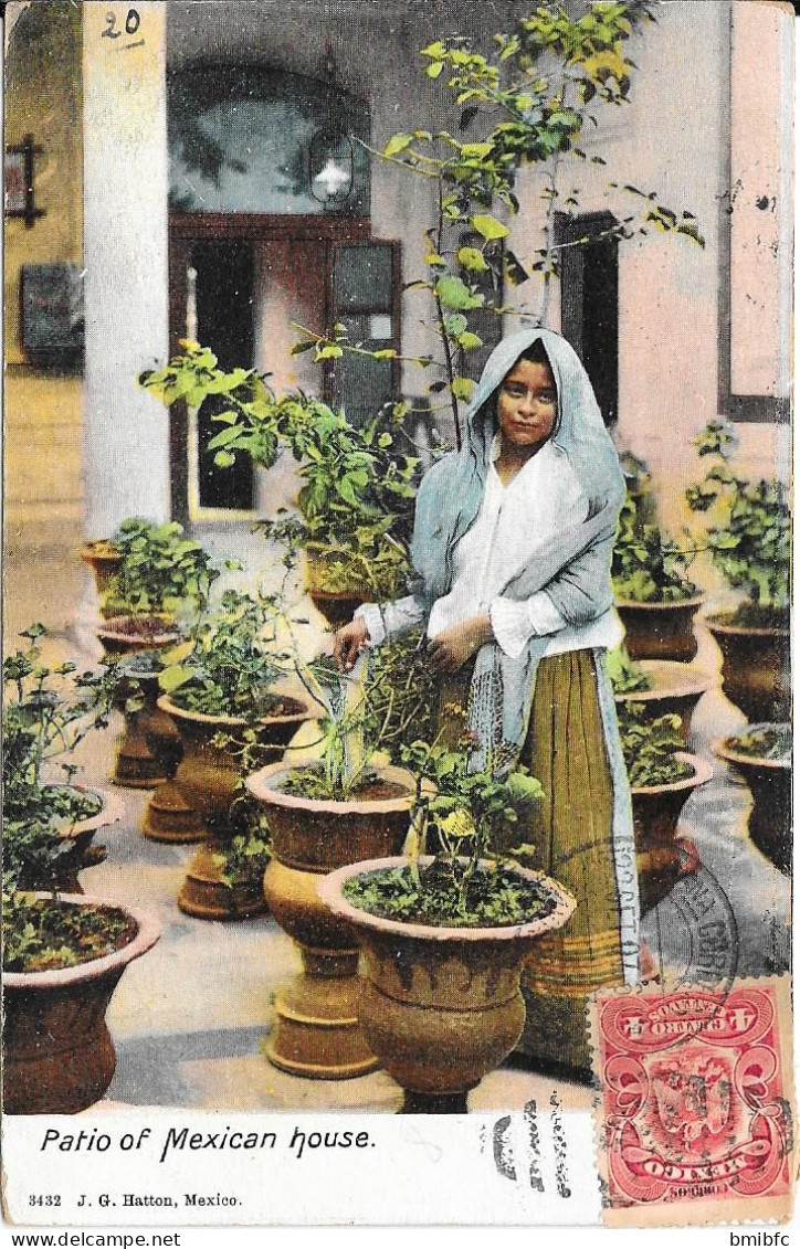 1907 - Patio Of Mexican House - Mexico