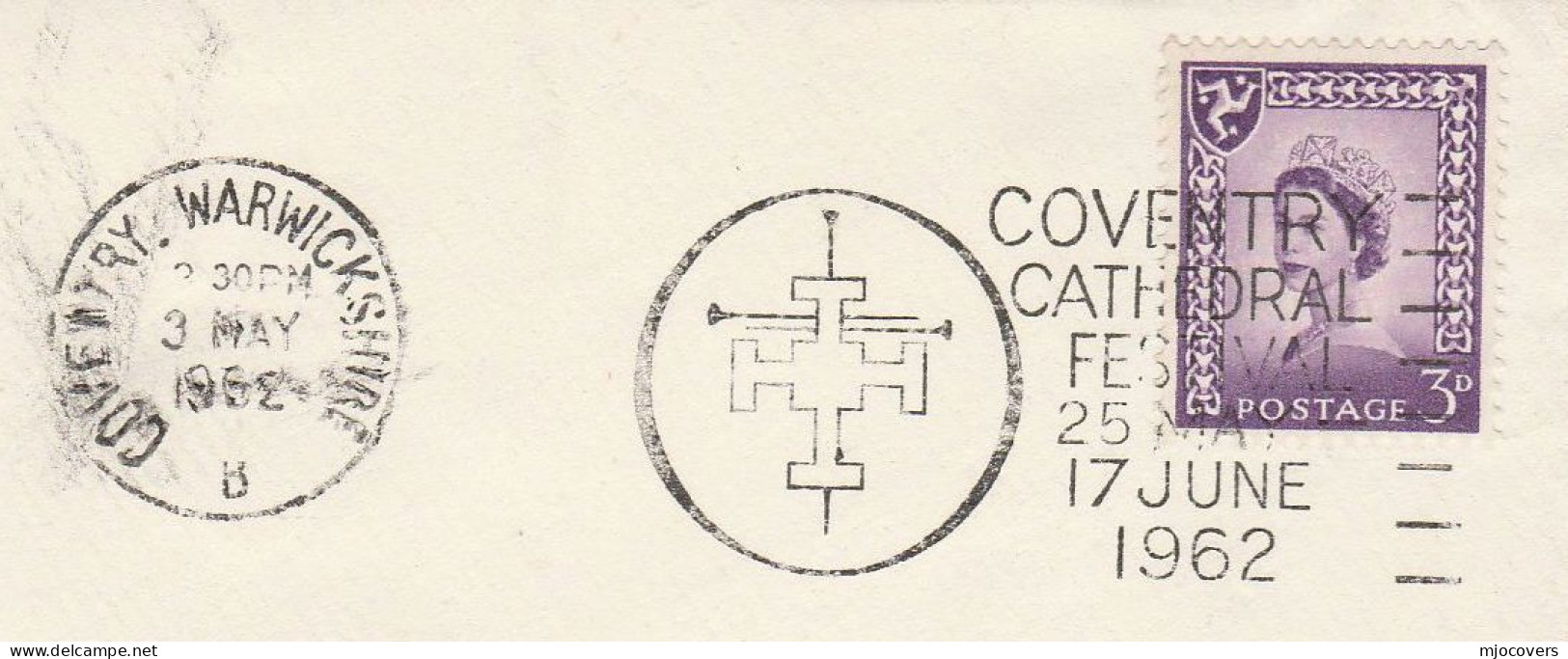 COVENTRY CATHEDRAL FESTIVAL Cover 1962 Illus CROSS SLOGAN Gb Stamps Religion Church - Covers & Documents