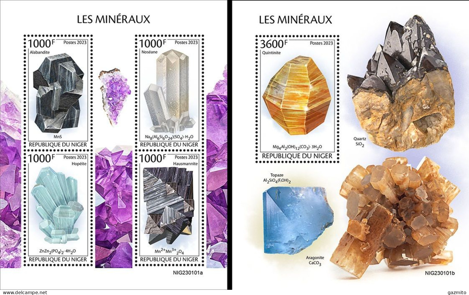 Niger 2023, Minerals, 4val In BF+BF - Niger (1960-...)