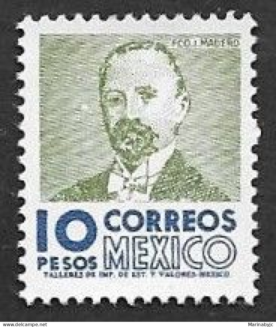 SE)1950-52 MEXICO FRANCISCO I. MADERO 10P SCT 1101 FOSFORECENTE, MNH - Mexico