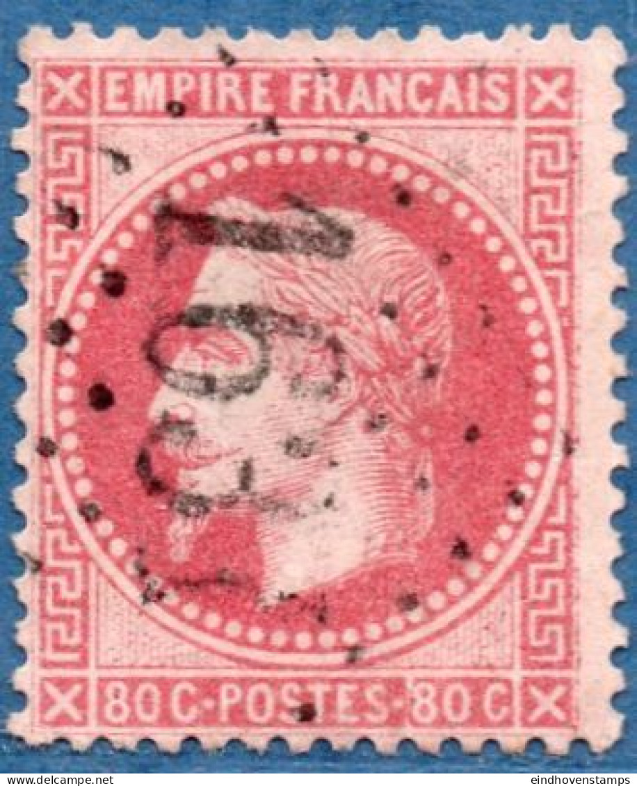 France 1863 80 C Cancelled 1637 Génille - 1863-1870 Napoléon III Lauré