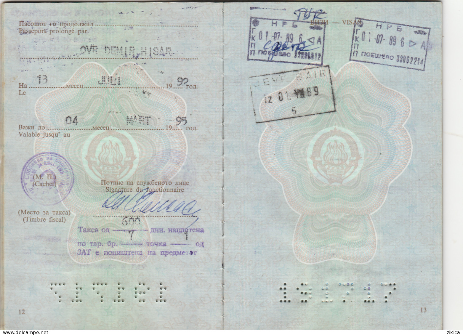 Passeport,passport, Pasaporte, Reisepass,Yugoslavia - Historische Dokumente