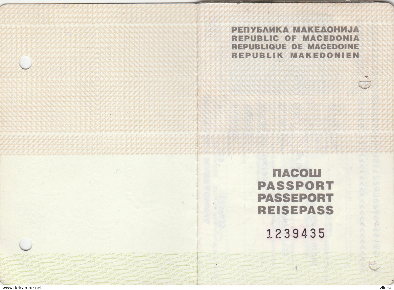 Passeport,passport, Pasaporte, Reisepass,Republic Of Macedonia,visas - Documents Historiques