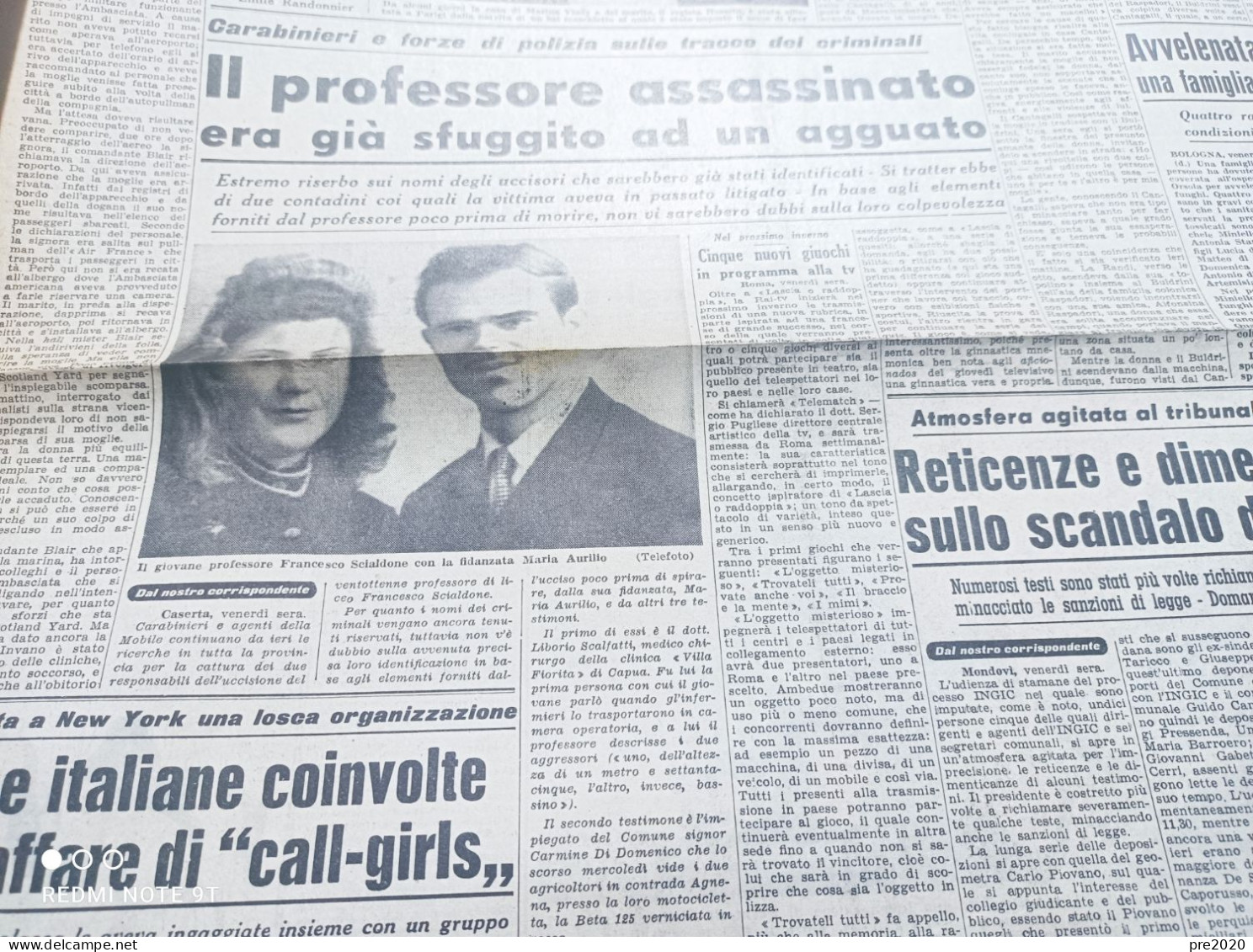 STAMPA SERA  19/10/1956 CENERE GRAZIA DELEDDA SANTA MARINELLA GRAZZANISE MASSALOMBARDA - Sonstige & Ohne Zuordnung