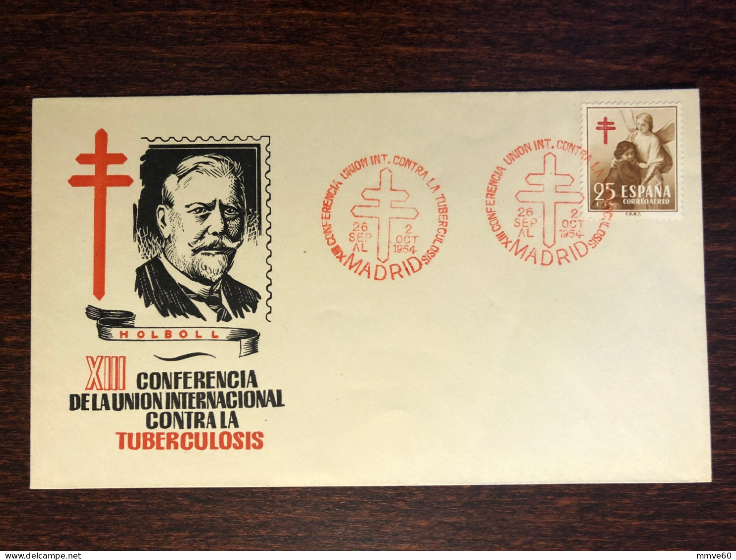 SPAIN FDC COVER 1954 YEAR TUBERCULOSIS TBC HEALTH MEDICINE STAMPS - FDC