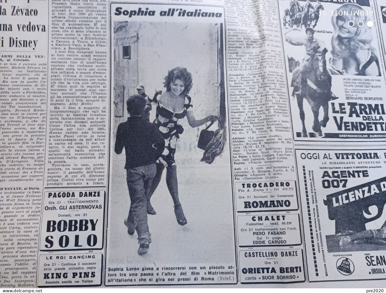 STAMPA SERA  29/5/1964 SOFIA LOREN PECETTO TORINESE - Altri & Non Classificati