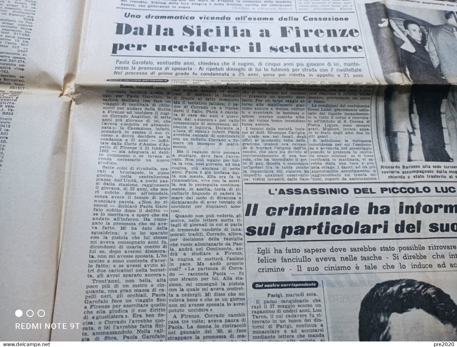 STAMPA SERA  9/6/1964 SAN SALVATORE MONFERRATO NOTO SIRACUSA MARIA CALLAS BOLOGNA SCUDETTO CALCIO - Sonstige & Ohne Zuordnung