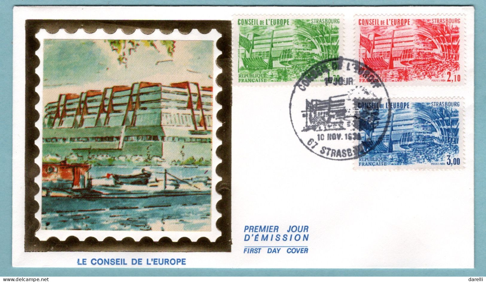 FDC France 1984 - Conseil De L'Europe 1984 - YT 82 - 83 & 84 - 67 Strasbourg - 1980-1989