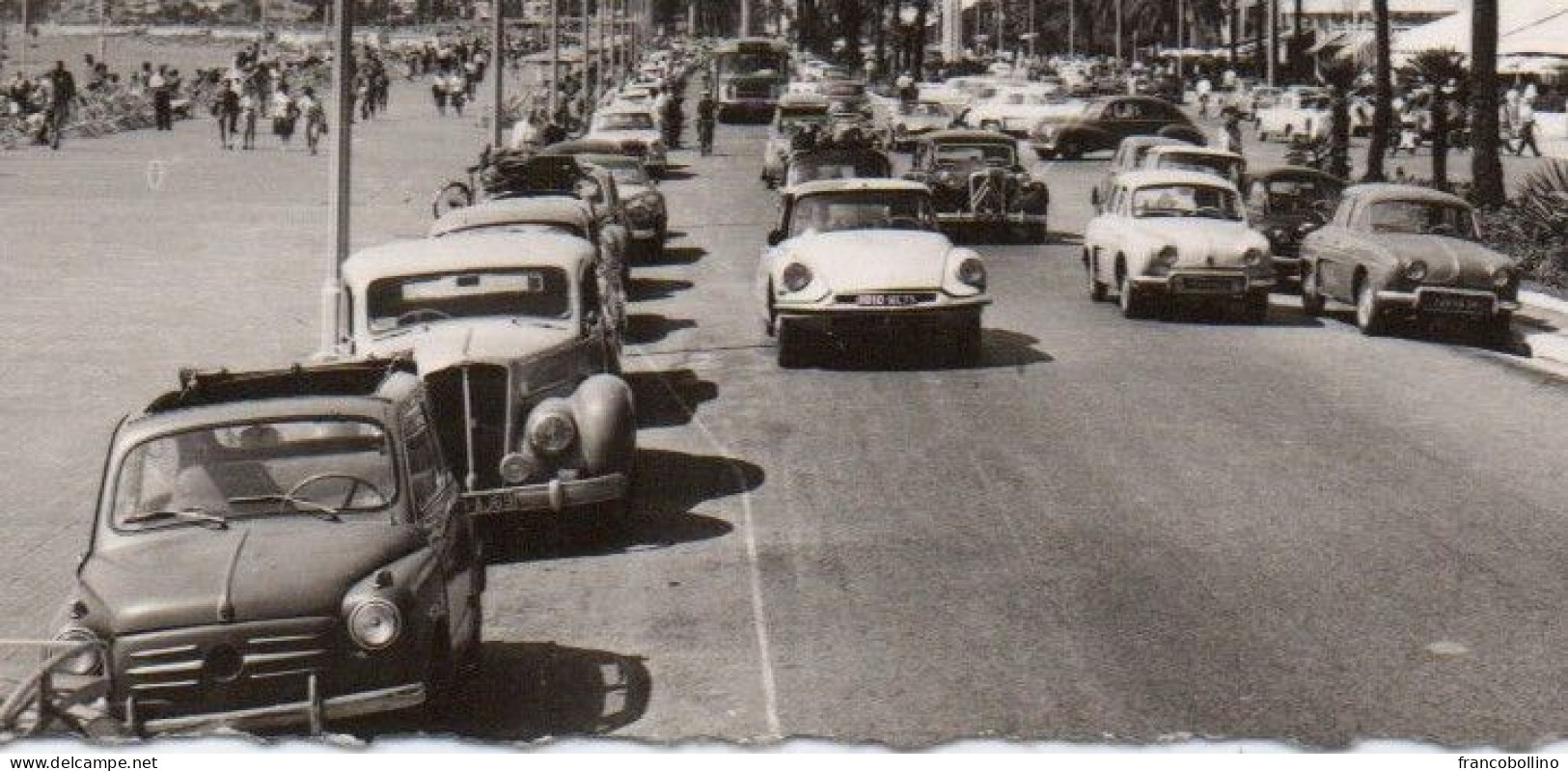 NICE-LA PROMENADE DES ANGLAIS ET L'HOTEL RUHL - OLD CARS - CITROEN DS / TRACTION AVANT - RENAULT DAUPHINE-FIAT 600 - Cafés, Hôtels, Restaurants