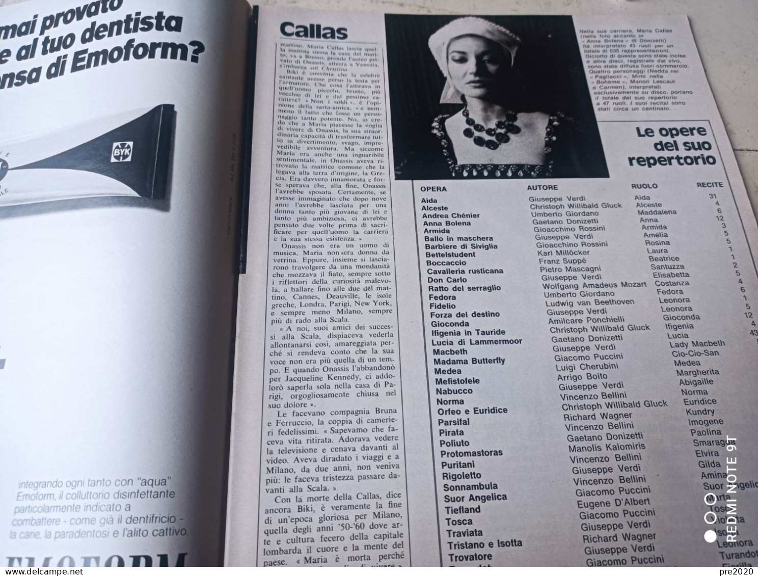 EPOCA 1977 MORTE DI MARIA CALLAS MANICOMIO DI TRIESTE - Sonstige & Ohne Zuordnung