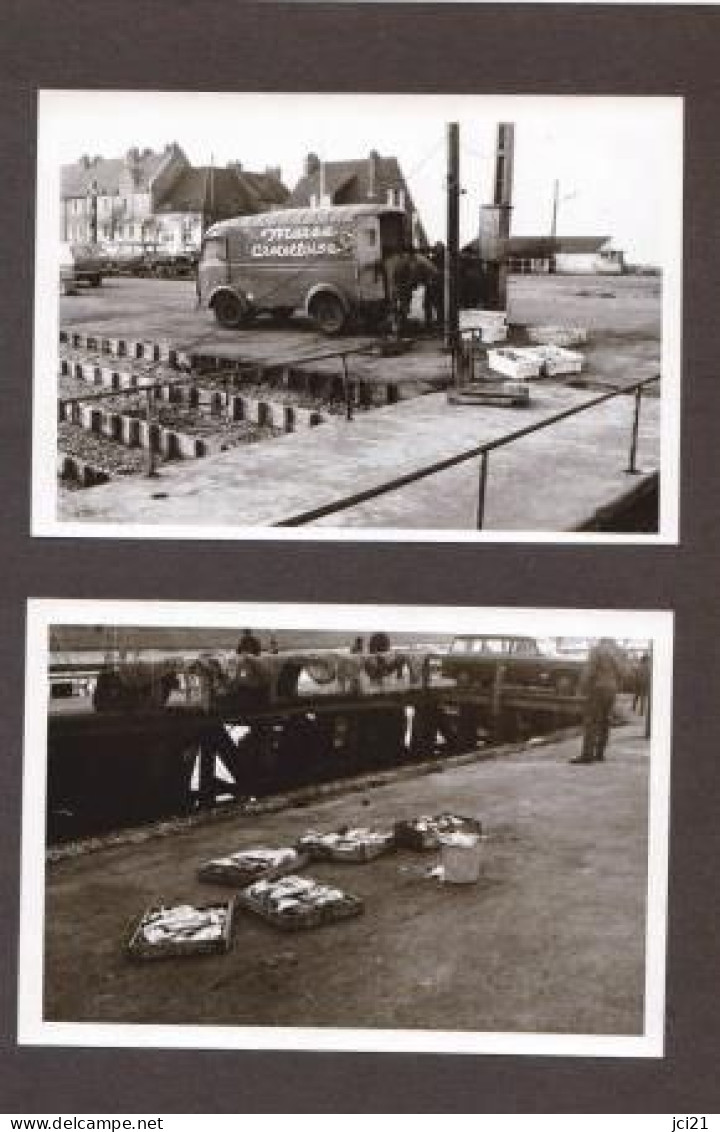 4 Photos Originales 80 SOMME - LE HOURDEL Vente De Poisson Et Camionette Marée Crotelloise Février 1975  _PHOT210a&b - Places